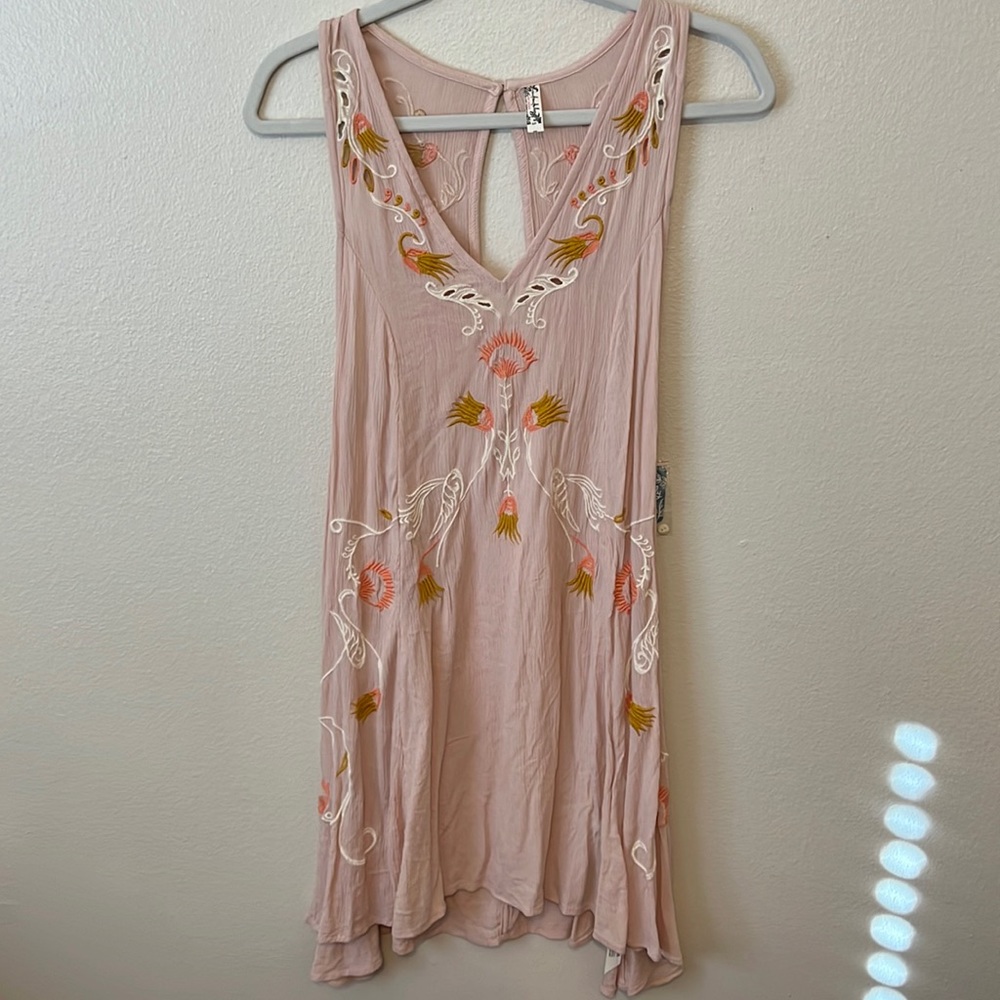 Dusty pink free people tank dress brand new with tags!